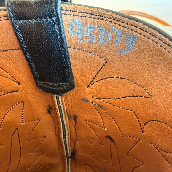 Burns Cowboy Boots Grey Distressed Lizard White Detail Women’s 11 / Men’s 9.5 D - Picture 4 of 7